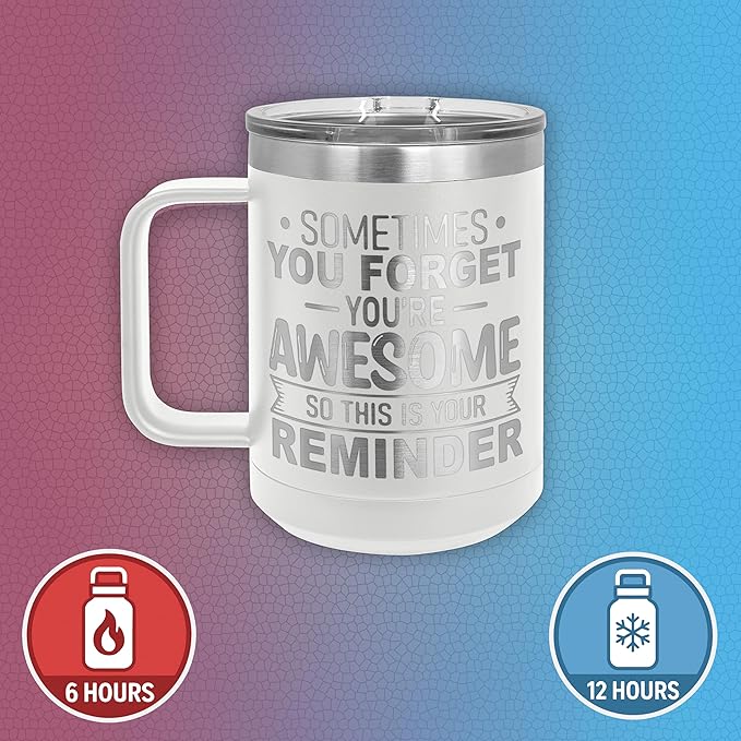 Spotted Dog Company Inspirational Travel Coffee Mug, Inspirational Gifts for Men Dad Father Wife Sister Women, Birthday For Him Her, You?셱e Awesome Tumbler, Teacher Coworker Gifts 15oz White