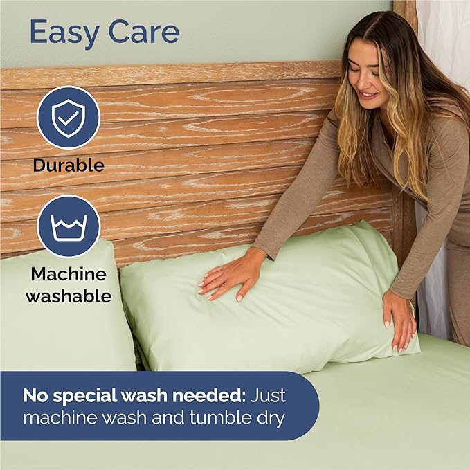 King 6 Piece Sheet Set - Cooling & Breathable Bed Sheets - Hotel Luxury Bed Sheets for Women, Men, Kids & Teens - Bedding with Deep Pockets & Easy Fit - Soft and Wrinkle Free - King Light Sage Sheets