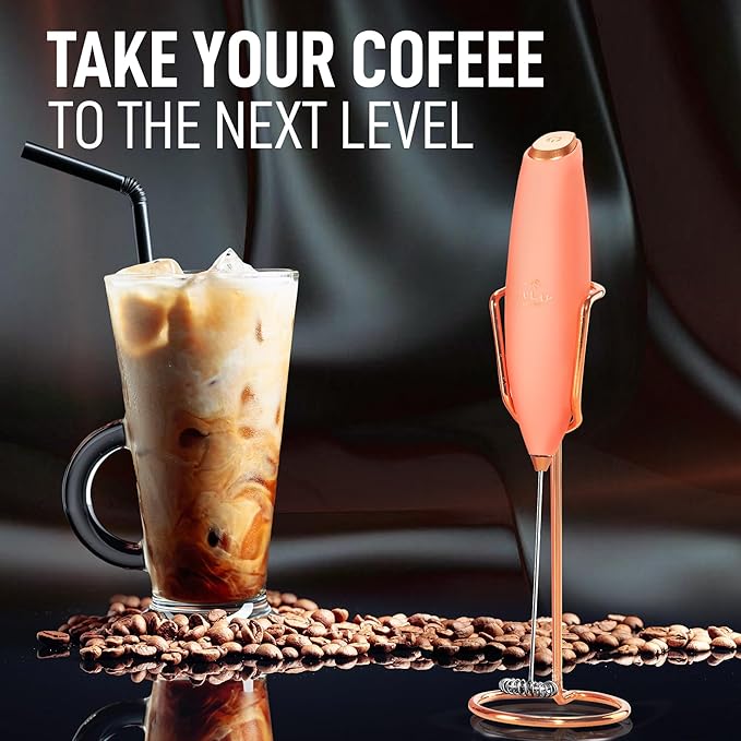 Zulay Kitchen Executive Series Luxury Gift Milk Frother with 4 Duracell Batteries ??Handheld Electric Foam Maker for Coffee, Lattes & Hot Chocolate ??Deluxe Finish, Ultimate Gift for Coffee Lovers