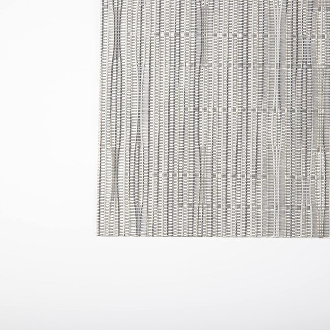 SLKQG Sliver Placemats Set of 8 - Easy Clean Modern Durable Washable Vinyl Place Mats - Heat Resistant Placemats for Kitchen Table - PVC Table Mats for Dining Table (Sliver, 8)