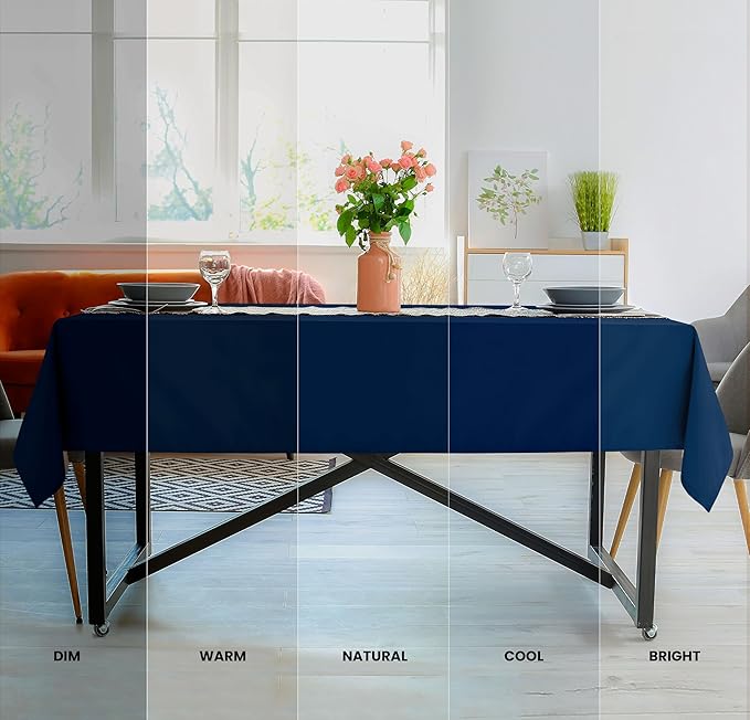 Utopia Kitchen Rectangle Table Cloth 1 Pack(60x102 Inches, Navy Blue), Tablecloth Machine Washable, Polyester Table Cover for Dining, Buffet Parties, Picnics, Events, Weddings and Restaurants
