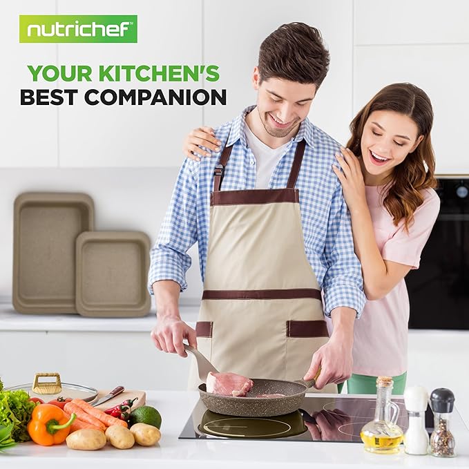 Nutrichef 22-Piece Marble Non-Stick Cookware and Bakeware Set - Professional Home Kitchen Collection with Multi-Sized Pots, Pans, and Heat-Resistant Tools