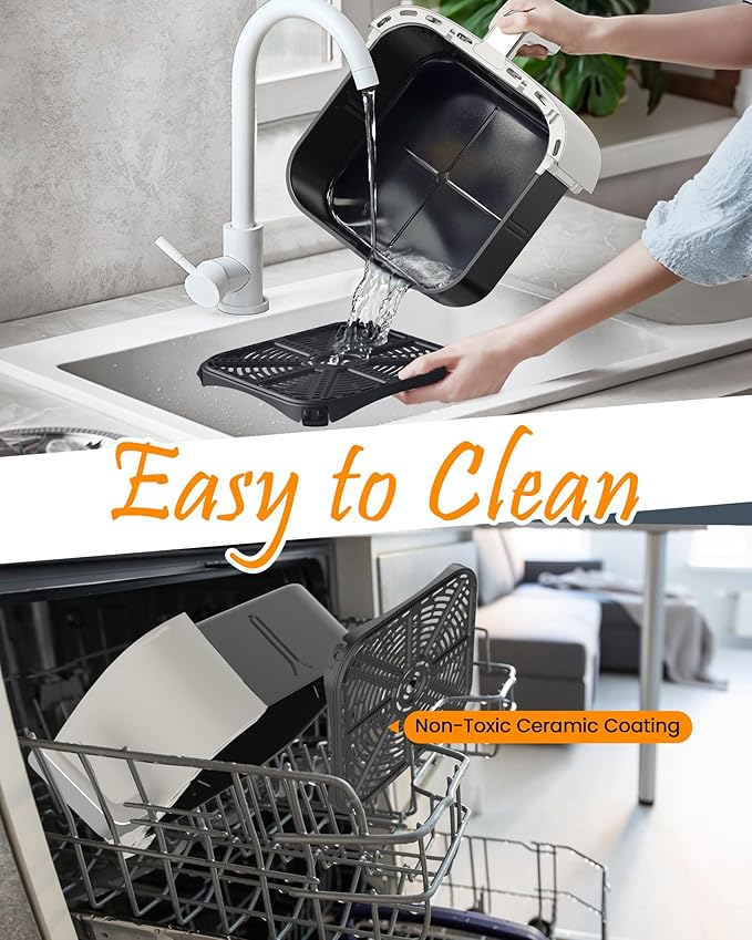 Nuwave Brio Plus 6-in-1 Air Fryer, 7-Qt Large Capacity, 50°F??00°F Precise Temp Control, Non-Toxic PFAS-Free Nonstick, Air Fry, Bake, Roast, Toast, Dehydrate, Reheat, 100 Presets, Dishwasher Safe