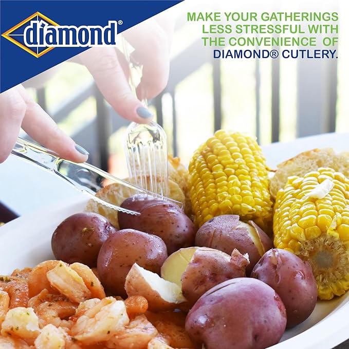 Diamond짰 All Occasion Clear Disposable Cutlery Set 288 Count (288 Forks Set)