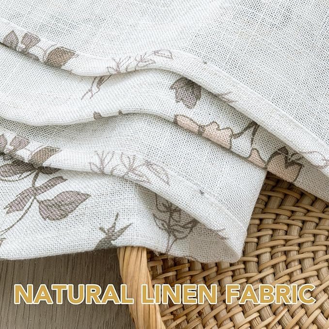 H.VERSAILTEX Linen Table Cloths Floral Printed Tablecloth Spill-Proof Waterproof Table Cover for Dining Buffet Feature Soft and Thick Fabric Wrinkle Free, 60 x 60 Inch, Retro Floral - Brown
