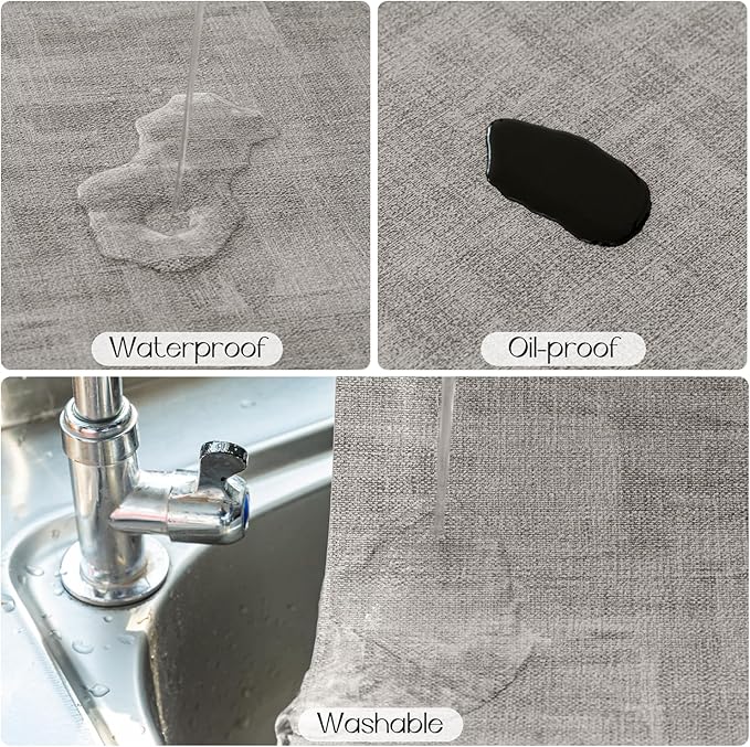 Romanstile Reversible Vinyl Placemats Set of 6, Faux Leather 100% Waterproof Oil-proof Wipeable Place Mats, Heat Resistant Dual Sided Table Mats for Kitchen/Dining/Party (Grey Nave Blue, 12 x 17 Inch)