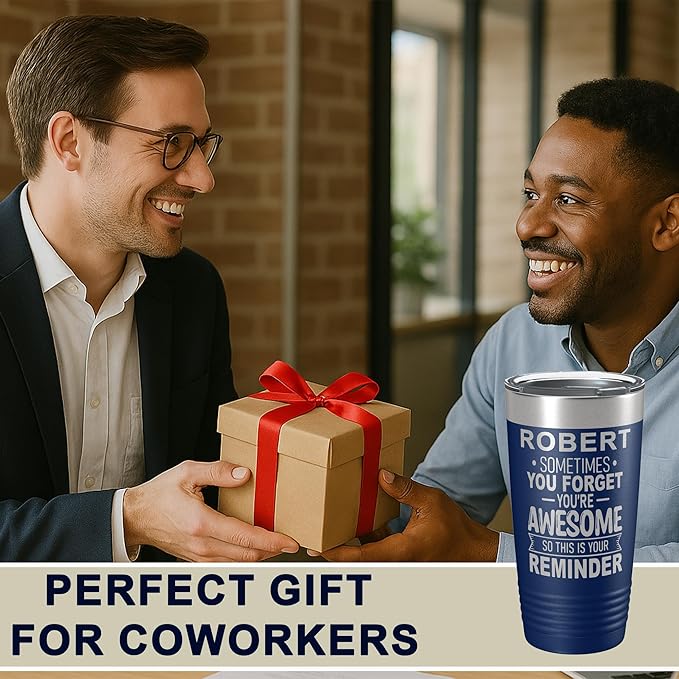 Personalized Inspirational Tumbler, Inspirational Gifts for Men Dad Father Wife Sister Women, Custom Birthday For Him Her, Customized You?셱e Awesome Tumbler, Teacher Coworker Gifts 20oz Navy Blue