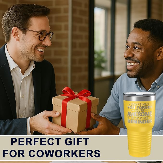 Spotted Dog Company Inspirational Tumbler, Inspirational Gifts for Men Dad Father Wife Sister Women, Birthday For Him Her, You?셱e Awesome Tumbler, Teacher Coworker Gifts 30oz Yellow