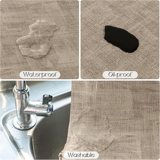 Romanstile Reversible Vinyl Placemats Set of 8, Faux Leather 100% Waterproof Oil-Proof Wipeable Place Mats, Heat Resistant Dual Sided Table Mats for Kitchen/Dining/Party (Grey Khaki, 12 x 17 Inch)