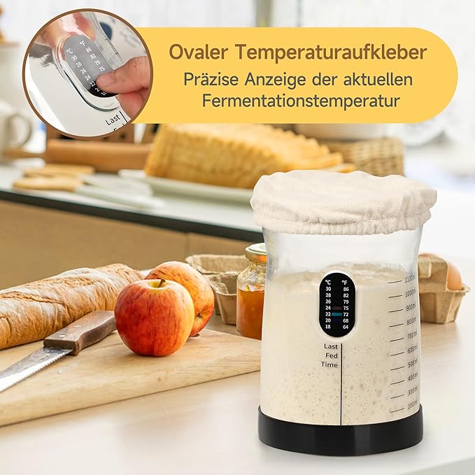 Pro Sourdough Starter Kit- 50oz Large Capacity Sourdough Starter Jar, 17 Flavorful Fermentation Recipes, Sourdough Bread Baking Supplies for Making Delicious Sourdough Breads(2 Sets)