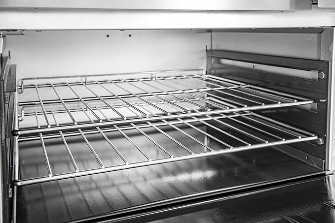 KoolMore 36 in. Commercial Natural Gas Oven with Full Griddle Top, Ceramic Coated Interior and Large Upper Shelf, 90000 BTU, CSA Listed in Stainless-Steel (KM-CRG36G-NG)