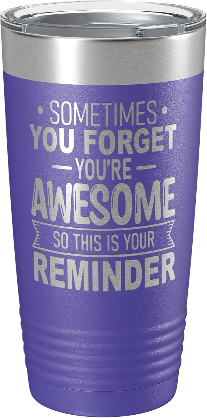 Spotted Dog Company Inspirational Tumbler, Inspirational Gifts for Men Dad Father Wife Sister Women, Birthday For Him Her, You?셱e Awesome Tumbler, Teacher Coworker Gifts 20oz Purple