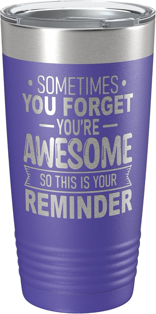 Spotted Dog Company Inspirational Tumbler, Inspirational Gifts for Men Dad Father Wife Sister Women, Birthday For Him Her, You?셱e Awesome Tumbler, Teacher Coworker Gifts 20oz Purple