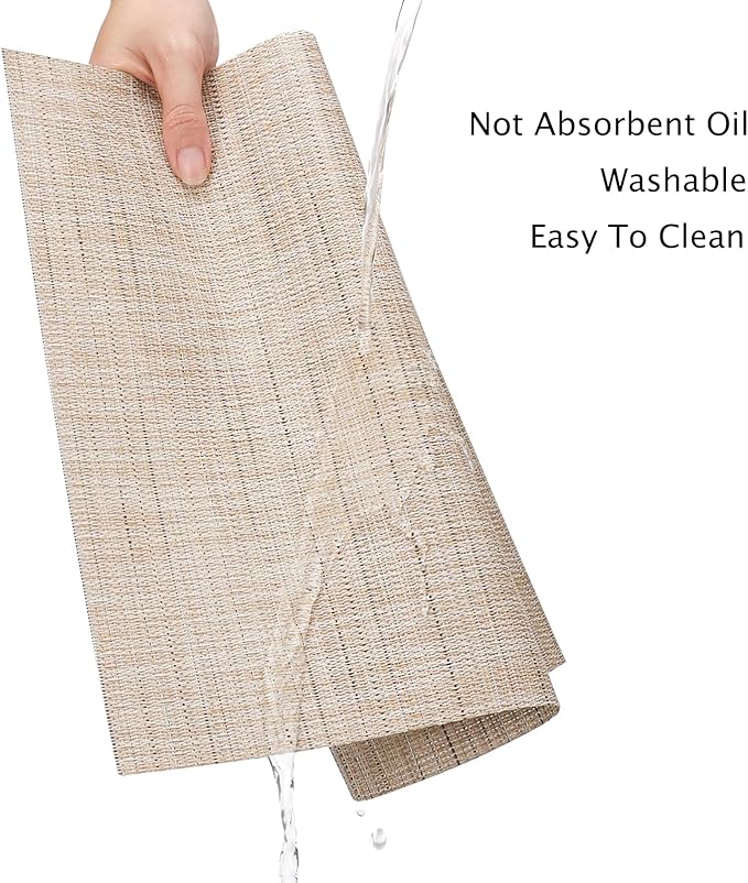 Myir JUN Table Runner, Vinyl Table Runner Indoor 55 Inch Long Arbitrarily Cropped Runner for Table Heatproof for Home Party (Beige, 15 x 55 inch)