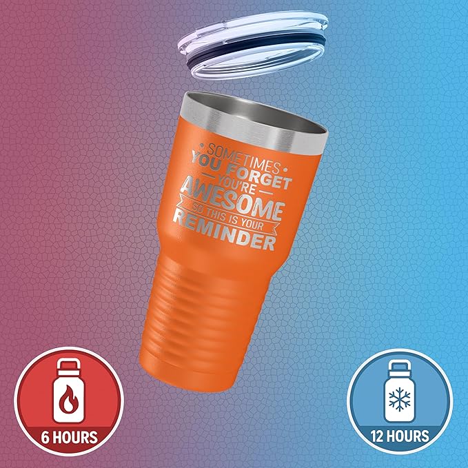 Spotted Dog Company Inspirational Tumbler, Inspirational Gifts for Men Dad Father Wife Sister Women, Birthday For Him Her, You?셱e Awesome Tumbler, Teacher Coworker Gifts 30oz Orange