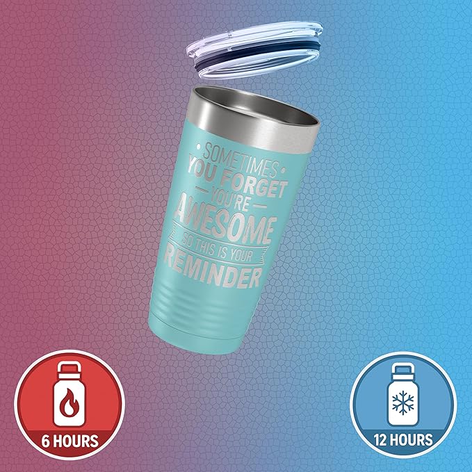 Spotted Dog Company Inspirational Tumbler, Inspirational Gifts for Men Dad Father Wife Sister Women, Birthday For Him Her, You?셱e Awesome Tumbler, Teacher Coworker Gifts 20oz Teal