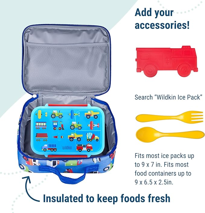 Wildkin Kids Insulated Lunch Box ??Durable and Reusable for School & Travel - Heroes