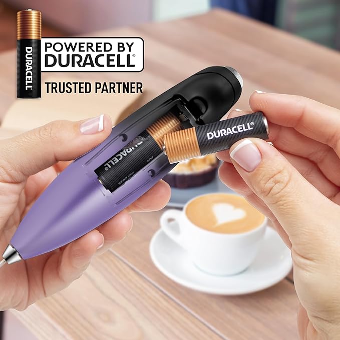 Zulay Kitchen Milk Frother Handheld Electric Whisk with AA Duracell Batteries ??Durable Drink Mixer for Coffee, Lattes, Cappuccinos & More - Galaxy
