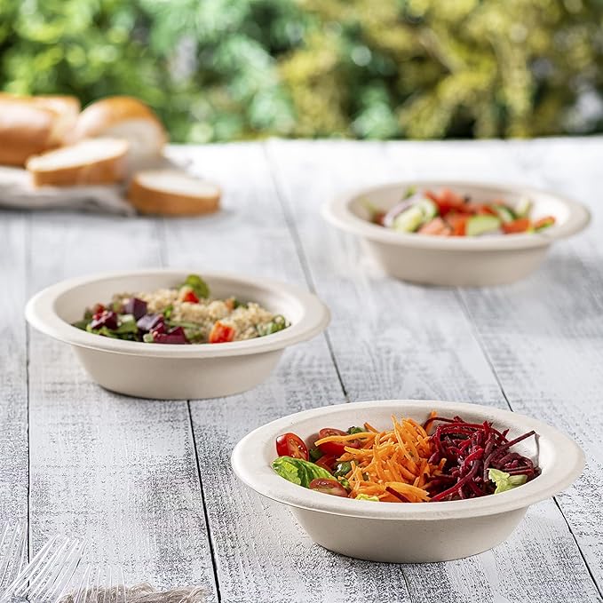 GUSTO [Case of 750 16 oz Heavy-Duty 100% Compostable Kraft Paper Soup Bowls ??Eco-Friendly Disposable Sugarcane (Formerly Comfy Package)