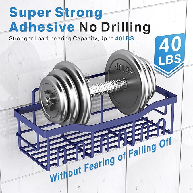 EUDELE 5-Pack Rustproof Stainless Steel Shower Caddy ??No Drill Adhesive Bathroom Organizer with Large Capacity, Spacious Shower Shelves for Inside Shower, Kitchen & Home Decor Storage-XL Size