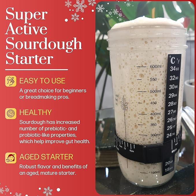 Mature Sourdough Starter Culture ??100+ Years Old Dehydrated Sourdough Starter Kit for Delicious Homemade Sourdough Bread ??All-Natural and Healthy - Beginner Friendly, Fast reactivation and Expert Support
