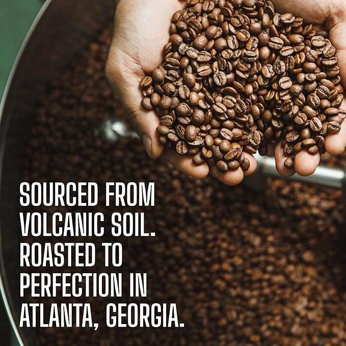Volcanica Espresso Beans Decaf Coffee, Dark Roast Whole Bean Coffee, Bold Sweet Flavor, Swiss Water Process, Fresh Roasted, Kosher, Vegan, Gluten-Free, 16 oz