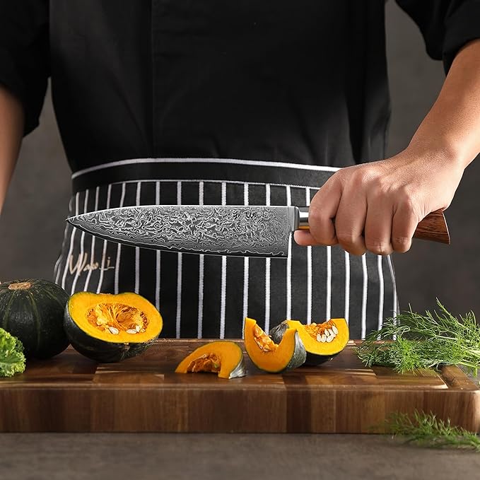 Wakoli EDIB Pro 5-Piece Damascus Knife Set ??Professional Chef Knives Set with VG10 Core Blades, 67-Layer Damascus Steel and Ergonomic Pakkawood Handles ??Premium Kitchen Knives in Wooden Gift Box
