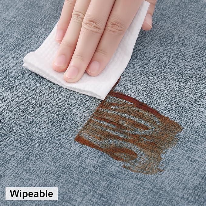 homing Round Faux Leather Placemat and Coaster 6 Packs, Washable Heat Resistant Dining Place Mats, Wipeable Double-Sided Table Mats for Indoor and Outdoor, Diameter 13 and 3.93 inch, Blue
