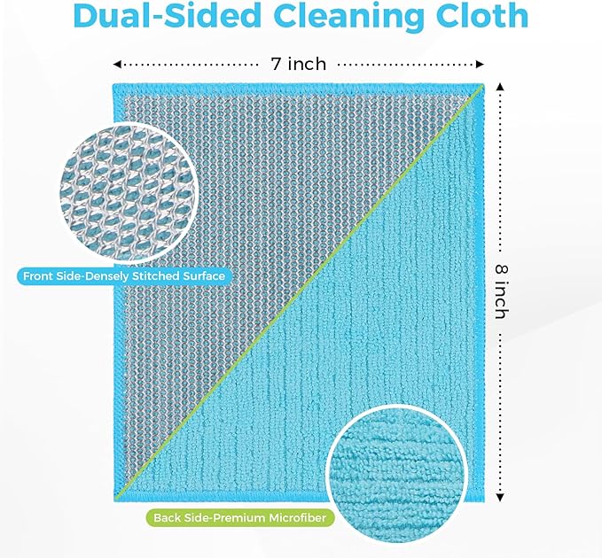 AIDEA Non Scratch Wire Dishcloth 24PK, Upgraded Wire Dishwashing Rag for Kitchen, Dual Sided, Washable Dish Cloths, Cleaning Pads Steel Scrubber for Cookware, Sinks, Dishes, Stove Tops, 7"횞8"