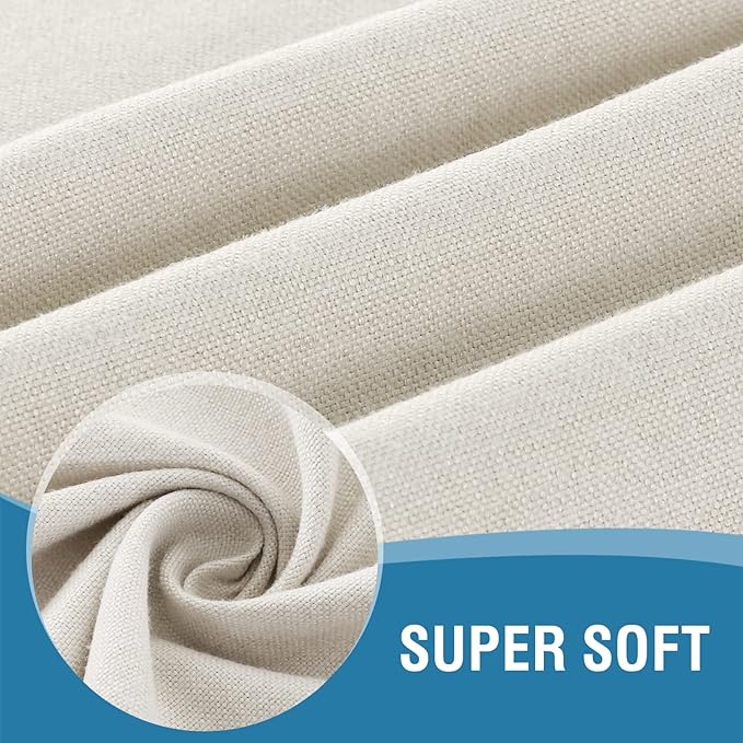 H.VERSAILTEX Linen Textured Tablecloth 54 x 80 Waterproof Decorative Table Cloth Spill-Proof Linen Look Cover for Party Table Extra Soft and Thick Fabric Wrinkle Free, Heather Ivory