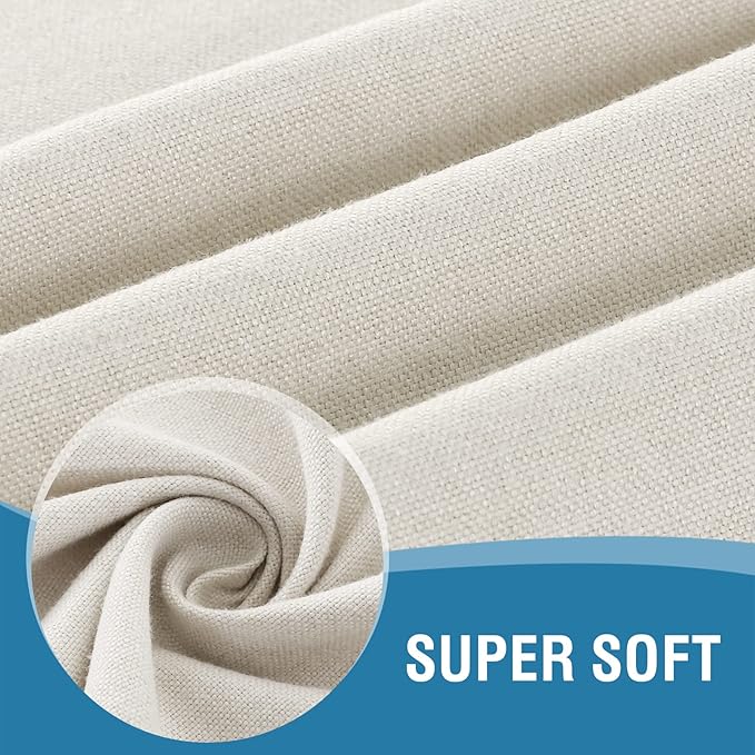 H.VERSAILTEX Linen Textured Tablecloth Round 60 inch Waterproof Decorative Table Cloth Spill-Proof Linen Look Cover for Party Table Extra Soft and Thick Fabric Wrinkle Free, Heather Ivory
