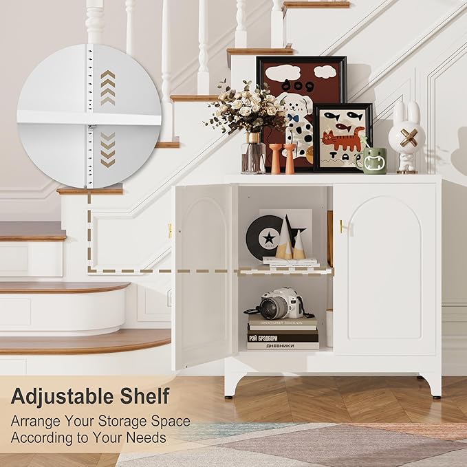 Coffee Bar Cabinet,Kitchen Storage Cabinet,Buffet Cabinet with Storage and Adjustable Shelf,White Sideboard Buffet Cabinets for Living Room