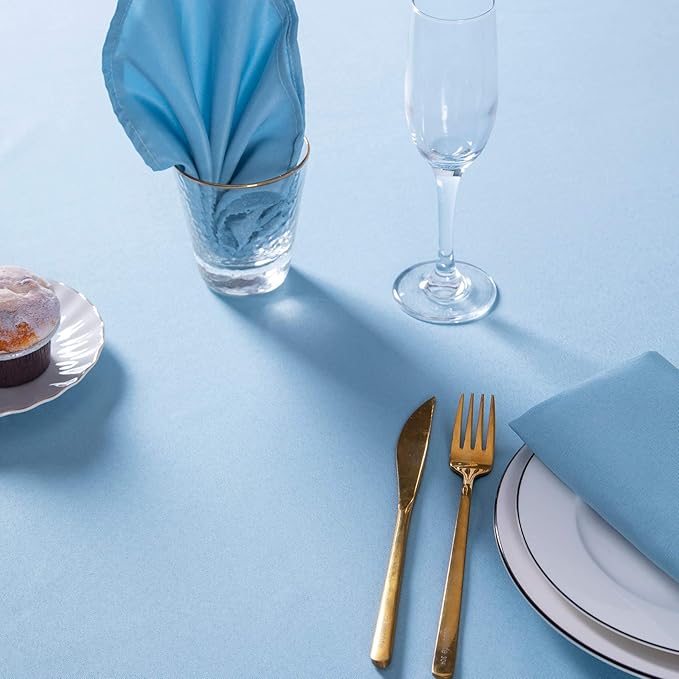 Cupuamon Rectangle Tablecloth 90x132 inch Washable Polyester Fabric Table Cloth for Wedding Party Dining Banquet Decoration（90x132, Blue Mist）