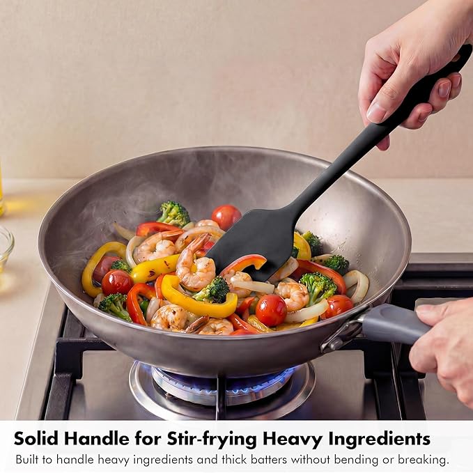 2 Pieces Silicone Spatula Set: Ironberry 600쨘F Heat Resistant Food Grade Cooking & Baking Utensils, Kitchen Flexible Nonstick Rubber Scraper for Scraping, Mixing, Scrambling, Flipping (Multicolor 1)