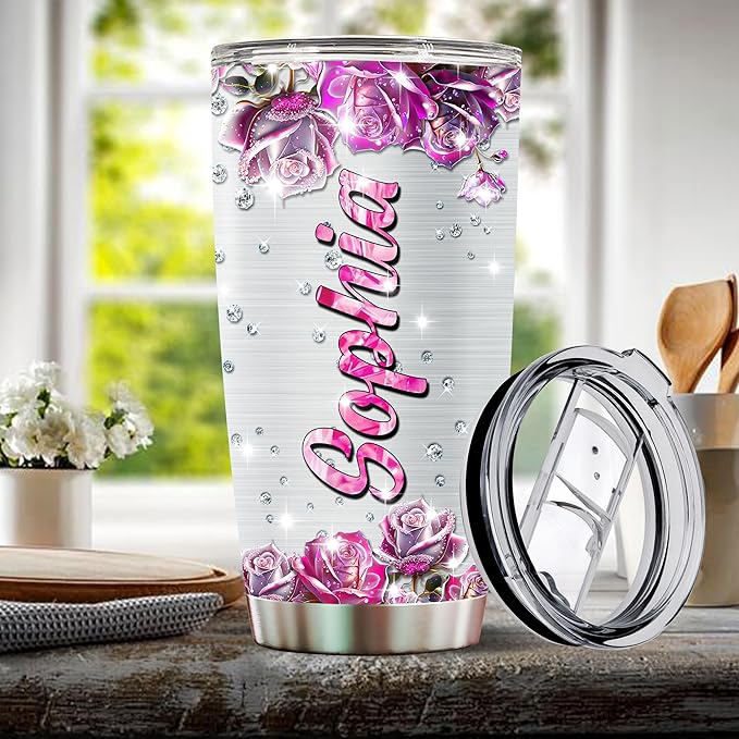 WONWIX Personalized Octopus Gifts for Women, Insulated Stainless Steel 20oz Coffee Cup Mug Tumbler Water Bottle, Great Gift Idea for Girls Wife Daughter, Christmas Birthday Mother's Day Valentine