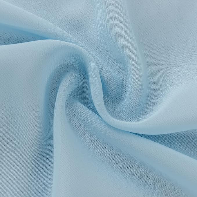 flohar 6Pack 9ft Chiffon Table Runner 14x108 Inch Sheer Romantic Table Runner for Wedding Birthday Party Bridal Shower Outdoor Decoration-Blue Mist