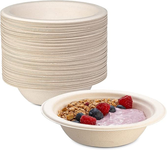 GUSTO [12 oz - 125 Count Heavy-Duty 100% Compostable Kraft Paper Bowls ??Eco-Friendly Disposable Sugarcane Soup Bowls (Formerly Comfy Package)