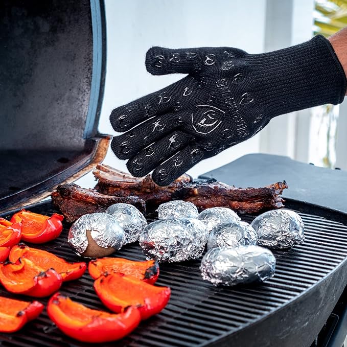 Grill Armor Oven Gloves ??932째F Heat, Fire & Cut Resistant Mitts for BBQ, Grill, Cooking, Grilling, Baking, Smoker & Fire Pit