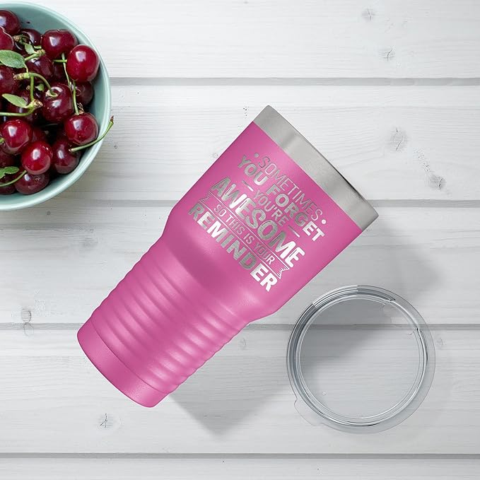 Spotted Dog Company Inspirational Tumbler, Inspirational Gifts for Men Dad Father Wife Sister Women, Birthday For Him Her, You?셱e Awesome Tumbler, Teacher Coworker Gifts 30oz Pink