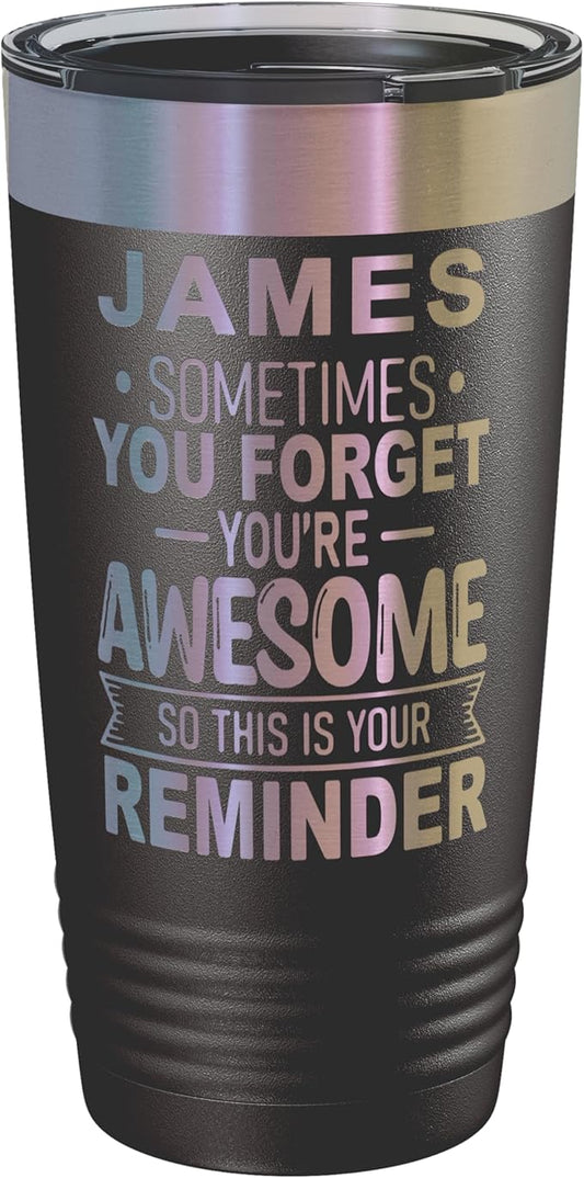 Personalized Inspirational Tumbler, Inspirational Gifts for Men Dad Father Wife Sister Women, Custom Birthday For Him Her, Customized You?셱e Awesome Tumbler, Teacher Coworker Gifts 20oz Black Prism