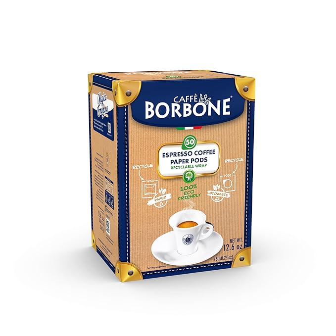 Caff챔 Borbone Decaffeinated Nespresso Compatible Espresso Coffee Pods, 50 Count Espresso Pods