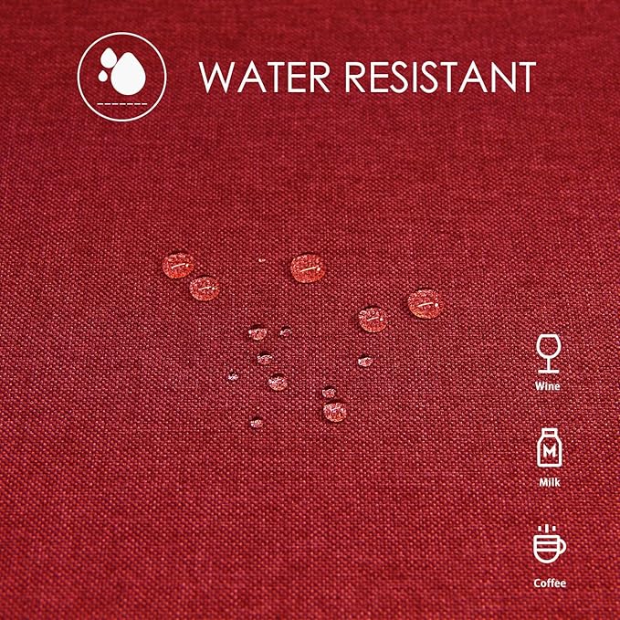 BALCONY & FALCON Table Cloth for 6 Foot Rectangle Tables ??Waterproof, Wrinkle-Free Farmhouse Tablecloth for Dining, Kitchen, Wedding, Baby Shower & Christmas Holiday Gatherings (Red, 55" x 95")