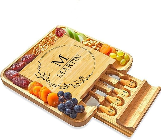 Personalized Cheese Board, Custom Bamboo Engraved Customized Gifts Bridal Shower Gifts Perfect for Personalized Wedding