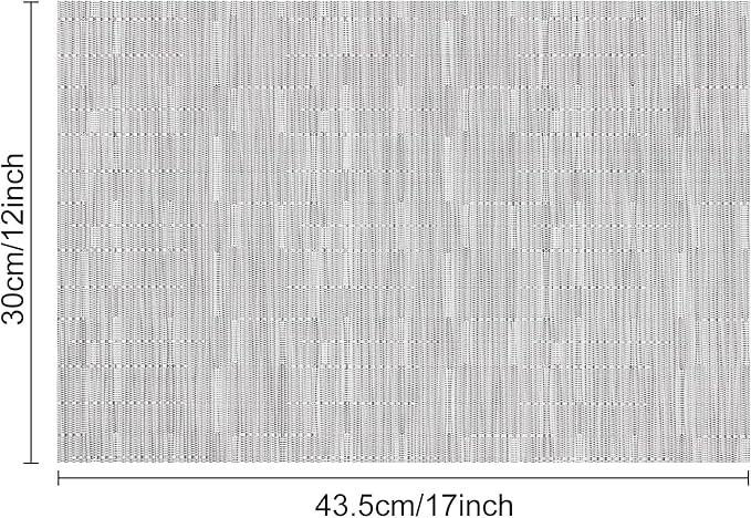 Myir JUN Placemats Set of 4, Vinyl Woven Placemats Place Mats Indoor Set of 4 Washable Table Mats Non-Slip Place mats for Dining Table (Silver, Set of 4)