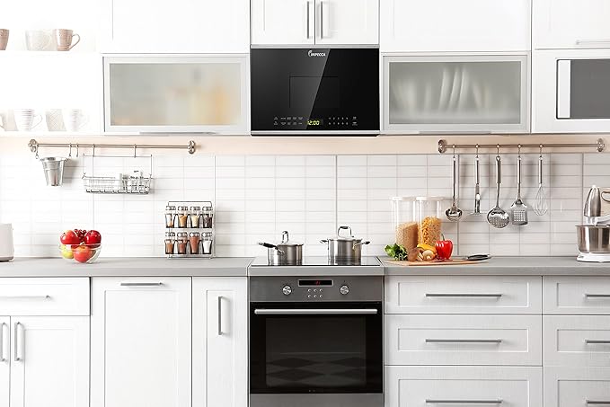 Impecca 24-inch Over the Range Microwave Oven with 2-Speed Vent System, LED Lighting, Child Safety Lock, Auto Defrost Function, 1.4-Cub.Ft/1000W Capacity, Stainless Steel, 6 Pre-Set Menus Included
