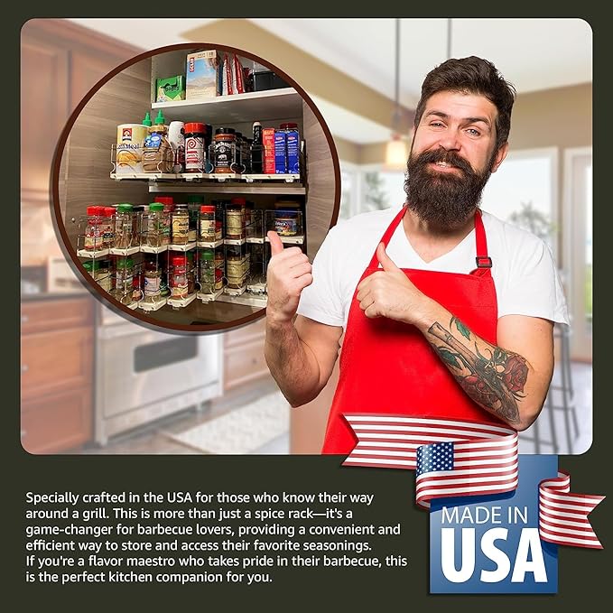 Vertical Spice - Narrow Pullout Spice Rack - Sliding Drawer for Kitchen Organization - Pantry Organizers and Storage - 2 Drawers - 10 Spice Jar Capacity (4.6" W x 5.0" H x 10.6" D, Cream)