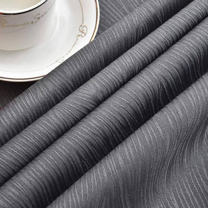 maxmill Jacquard Round Table Cloth Swirl Pattern Waterproof Antiwrinkle Heavy Weight Soft Tablecloths for Circular Table Cover and Kitchen Dinning Tabletop Decoration Round 70 Inch Charcoal