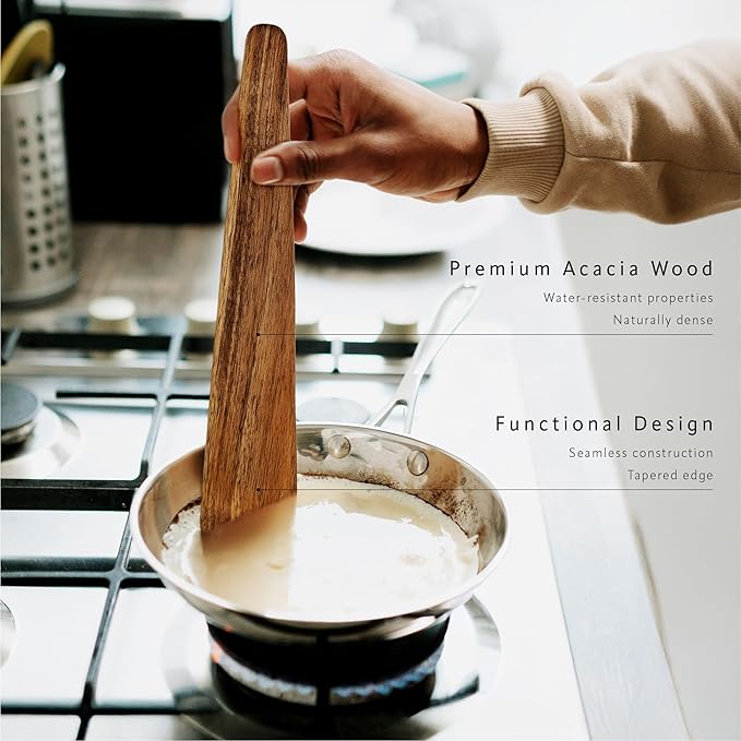 Wooden Spatula for Cooking ??12 inch Premium Wood Turner for Nonstick Pans & Cast Iron ??Durable Kitchen Utensil, Egg Scraper, Pancake Flipper, Kitchen Gift Idea ??Set of 2