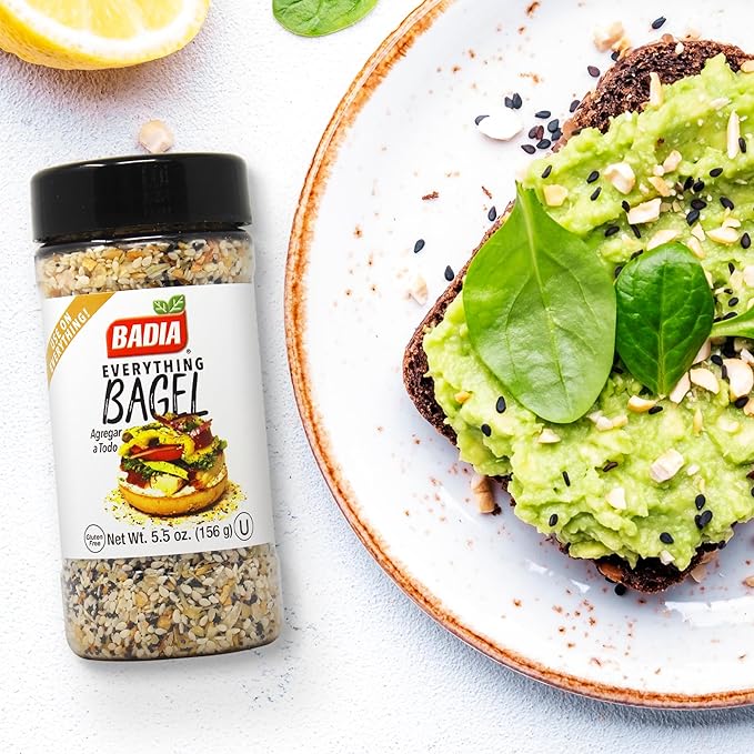 Badia Everything Bagel Seasoning Blend, 5.5 oz - Sesame Seed, Poppy Seed, Garlic, Onion and Salt