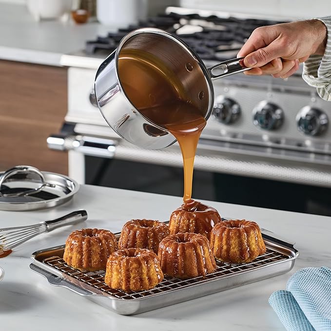 Hestan ProBond Luxe 1.5-Quart Saucepan with Lid, Professional Clad Stainless Steel, ProCore Tri-Ply Clad Construction, Polished Exterior, Induction & Oven Safe
